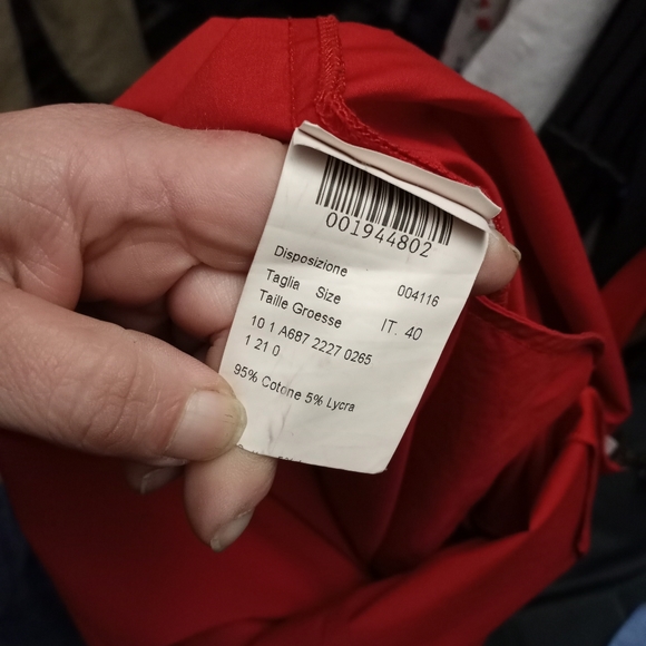 PIAZZA SEMPIONE Red Cotton Surplice Front Dress - Picture 5 of 5